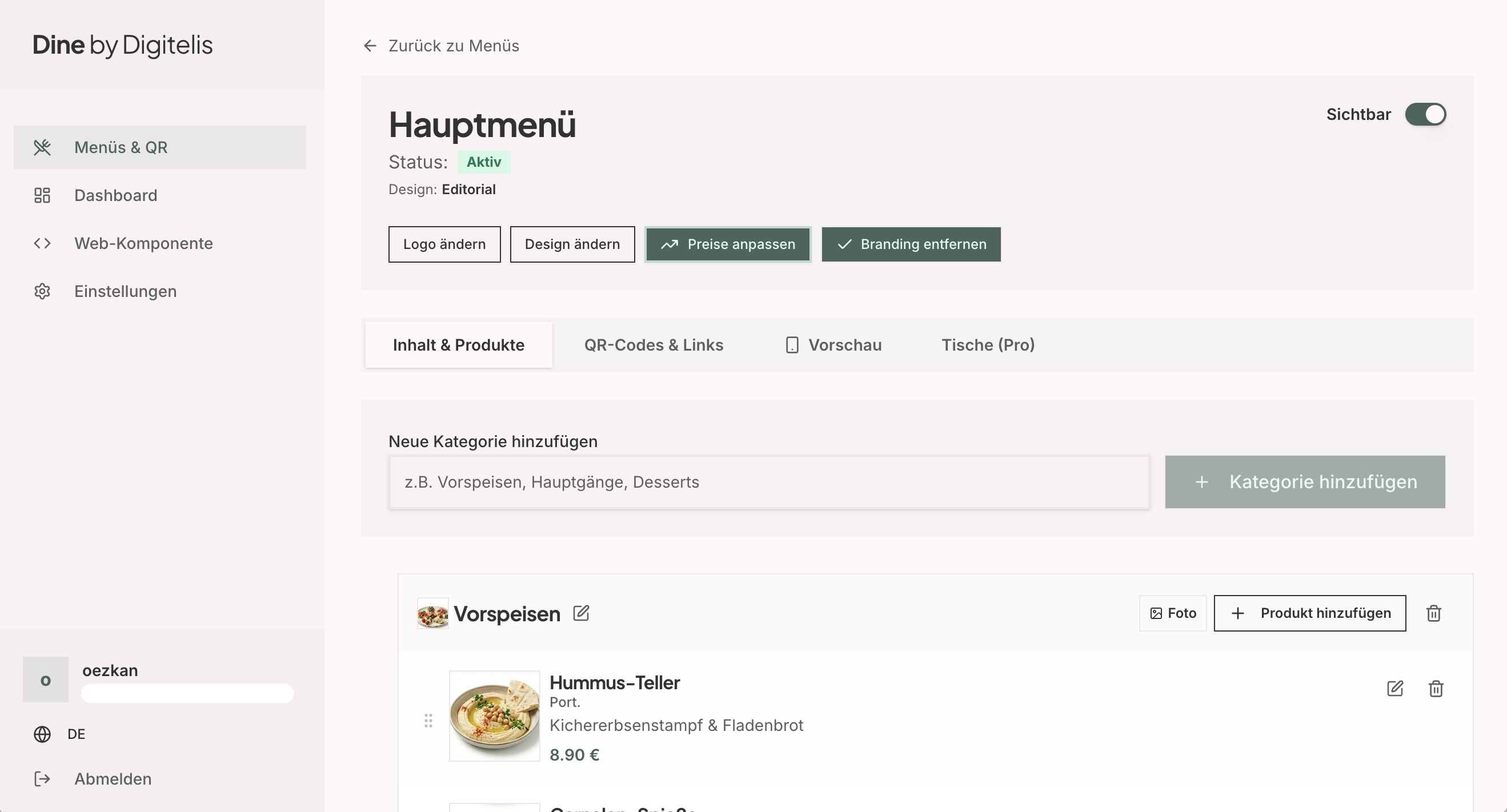 Produkte verwalten & ordnen