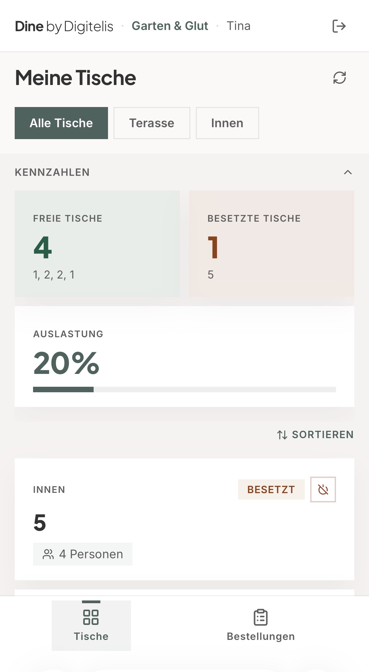 Service-App — Meine Tische